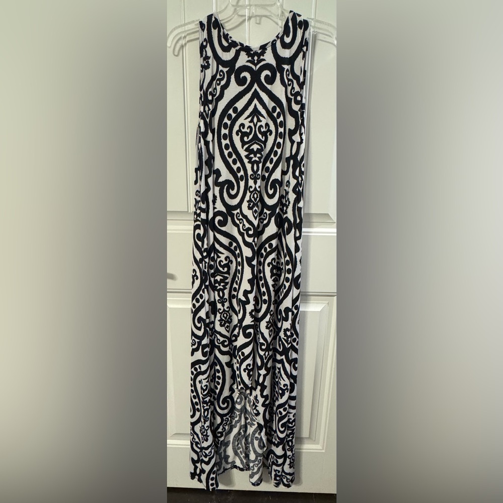 Elegant Black and White High Low Dress